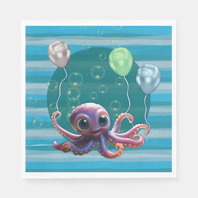 Baby Octopus Pappersservetter (Framsidan)