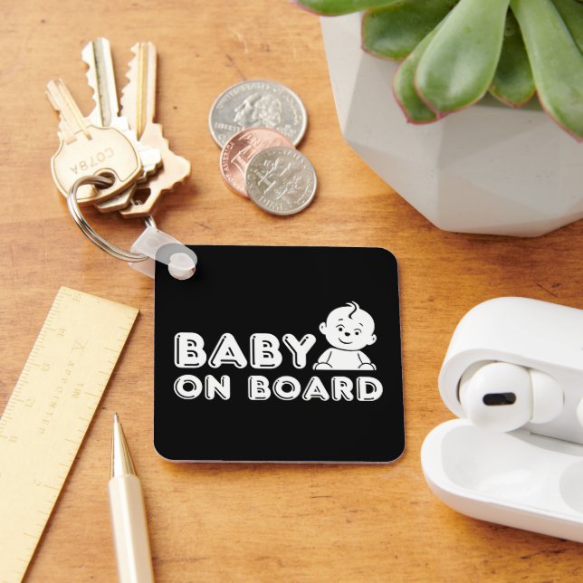 Baby om gravid ombord nyckelring (Skrivbord)