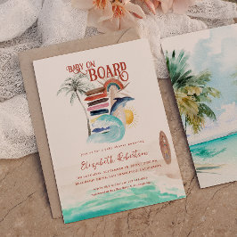 Baby ombord | Boho Surf Bebis Shower Inbjudningar