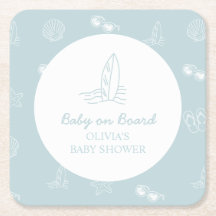 Baby ombord doodle Surfbräda Beach Baby Shower