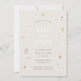 "Baby ombord" Gingham Beach Bassäng Baby Shower Inbjudningar