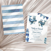 "Baby ombord" Navy Nautical Baby Shower