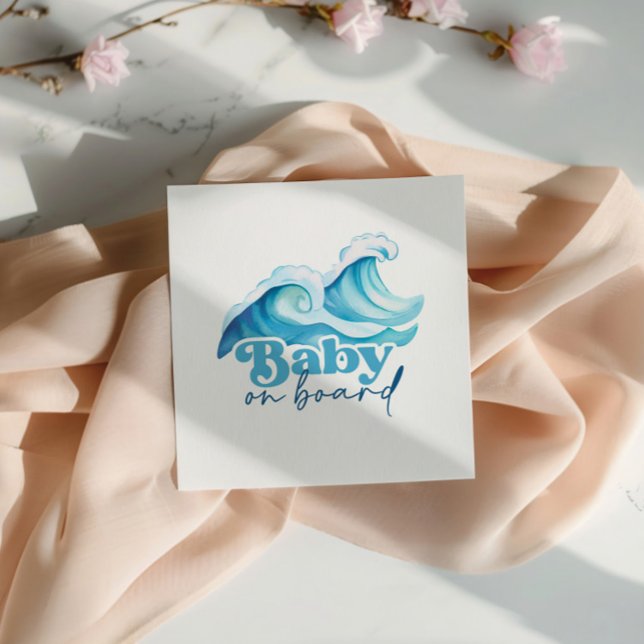 Baby ombord på babyskor Napkin, Surfa Baby Shower Pappersservett (Skapare uppladdad)