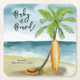 Baby ombord på babyskor underlägg papper kvadrat