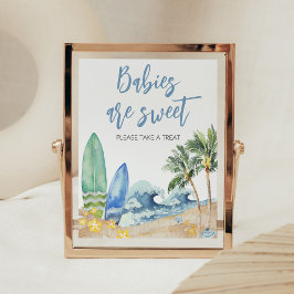 Baby ombord på Beach Baby Shower Spädbarn är Sweet Poster