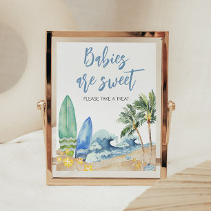 Baby ombord på Beach Baby Shower Spädbarn är Sweet Poster