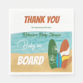 Baby ombord på besöksdisken för tropisk persikodrä pappersservett