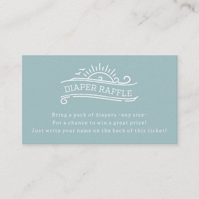 Baby ombord på blaper Raffle Blue Boy Shower Tilläggskort (Framsida)