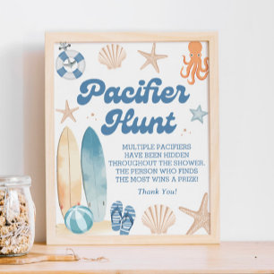 Baby ombord på boenbabyskor Nappar Hunt Game Poster