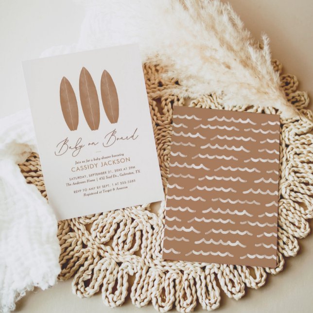 Baby ombord på Boho Neutral Baby Shower för könsne Inbjudningar (Skapare uppladdad)