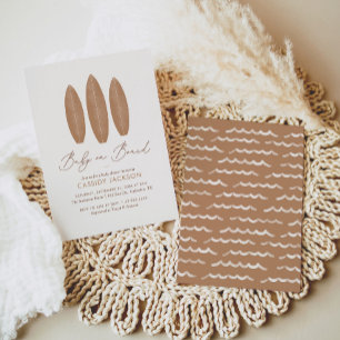 Baby ombord på Boho Neutral Baby Shower för könsne Inbjudningar