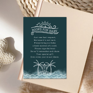 Baby ombord på Bok-begäran - Slate Blue Baby Showe Inbjudningar