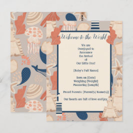 Baby ombord på Nautical Birth Notification Vykort