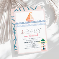 Baby ombord på Nautical Rosa Girl Baby Shower