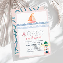 Baby ombord på Nautical Rosa Girl Baby Shower
