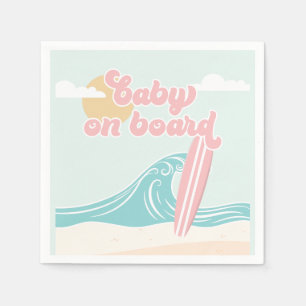 Baby ombord på Rosa Beach Baby Shower Pappersservett