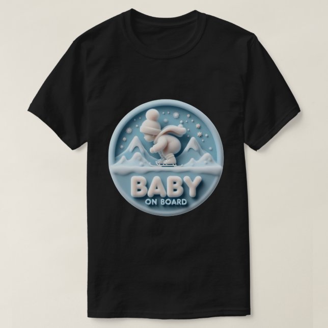 Baby ombord på Skateboard-meddelande T Shirt (Design framsida)