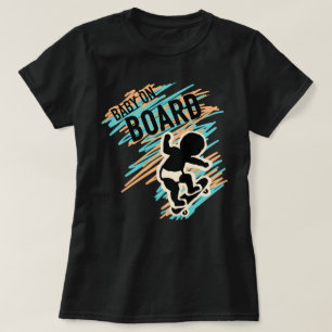 Baby ombord på Skateboard Moderskap Tee Shirt Funn