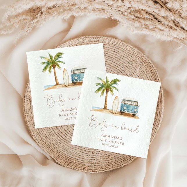 Baby ombord på sommar babyskaren pappersservett (Skapare uppladdad)