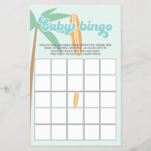 Baby ombord på Surfing Baby Shower Bingo Flyer