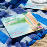 Baby ombord på Tropical Summer Beach Underlägg Papper Kvadrat<br><div class="desc">Baby ombord på kusten som dekorerats med vattenfärgsdrömmar på strandscen,  surfingbrädor,  sommartillbehör,  kokokosmocksvans och retrotypografi. Könsneutralt tema för din luau-,  surfing- eller strandtematerad gender visar eller babydusch för flicka eller pojke.</div>