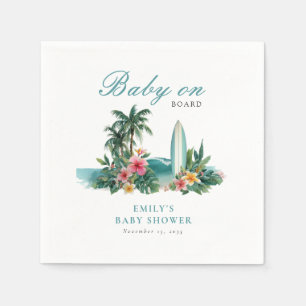 Baby Ombord Surf Strand Baby Shower Pappersservett