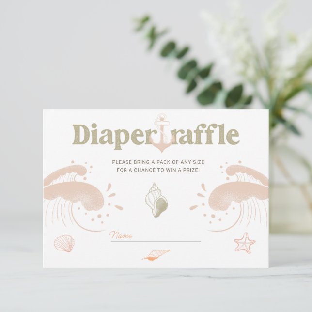 Baby Ombord Surfbräda Blöja Lotteri Kort (Stående Fram)