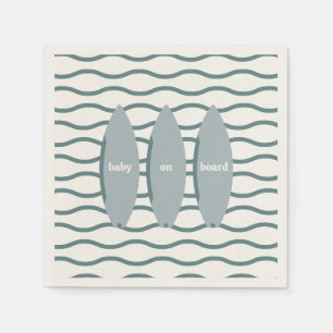 "Baby ombord" Surfing Baby Shower Ocean Themme Pappersservett