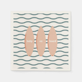 "Baby ombord" Surfing Baby Shower Ocean Themme Pappersservett