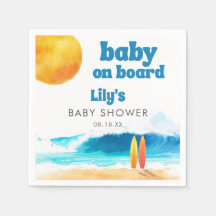 Baby ombord Surfstrand Baby Shower Vattenfärg