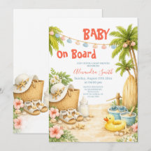 Baby Ombord | Tropisk Strand Bebis Shower