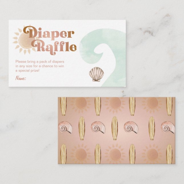 Baby on Board Baby Shower Diaper Raffle Tilläggskort (Fram/baksida)