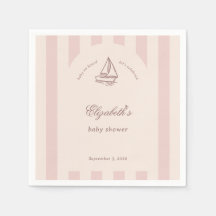 Baby On Board Elegant Pink Sailboat Baby Shower