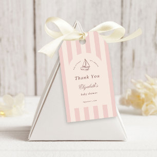 Baby On Board Elegant Rosa Segelbåt Bebis Shower Presentetikett
