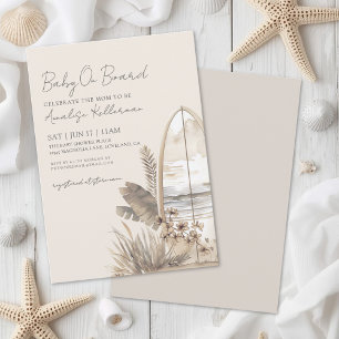Baby On Board Sommar Boho Strand Babykalas Inbjudningar