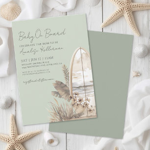 Baby On Board Sommar Strand Baby Shower Inbjudningar