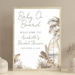 Baby On Board Strand Baby Shower Välkomstskylt Poster