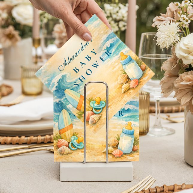 Baby On Board Surf Baby Shower Pappersservett (Skapare uppladdad)