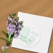 Baby On Board Surfing Beach Watercolor Baby Shower