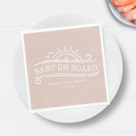 Baby On-Board Surfing Rosa Baby Shower Pappersservett