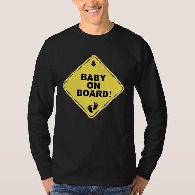 BABY ON BOARD  Tummy Sign Expecting Mommy Pregnant T Shirt (Framsida)