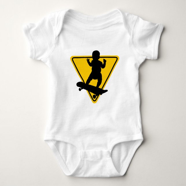 Baby on (Skate Board) Baby Romper T Shirt (Framsida)
