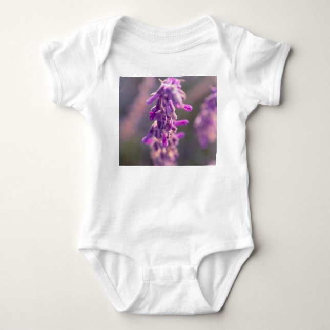 Baby Onsie för lilor för konstlavendelblomma Tee (Framsida)