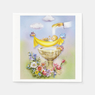 Baby or infant baptism ceremony napkins pappersservett