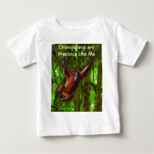 Baby Orangutan & Rainforest Primate Art Gift Tröja