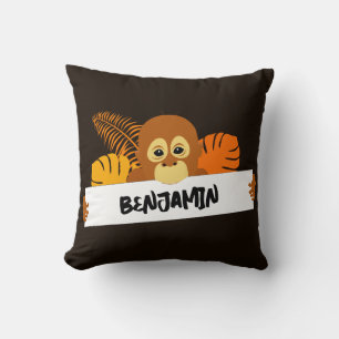 Baby Orangutan Tecknad Kudde