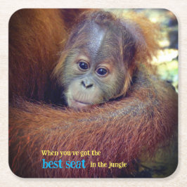 Baby Orangutan Underlägg Papper Kvadrat