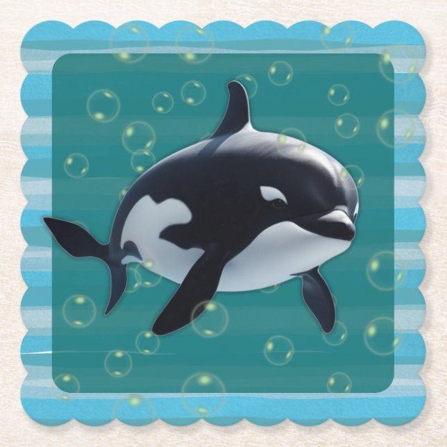 Baby Orca Paper Coasters Underlägg Papper (Framsida)
