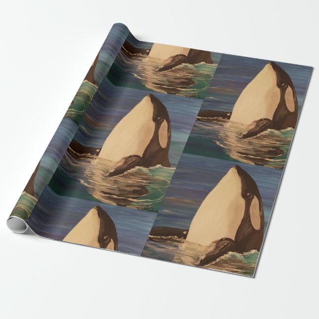 Baby Orca Wrapping Papper Presentpapper (Utrullad)