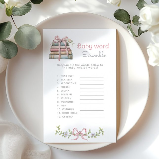 Baby ord Scramble Rosa Bow wildblomma Storybook (Skapare uppladdad)